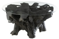 J-Line table Roots - wood - black