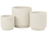 J -Line Bloempot Misty - Ceramics - White - 3 pieces - Ø 37 cm