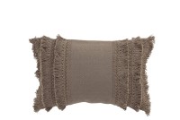 J-Line cushion Rectangular Tassel edge - cotton - taupe