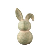 Berniee Green Cement Rabbit Statue Mixed Ears M