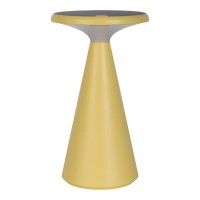 Solar battery table lamp "Palu" for outside and inside, made of plastic in yellow, 20 cm high