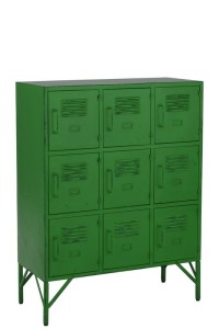 J-Line Cupboard 9 Doors Metal Green