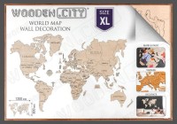 Wooden City Wooden World Map XL, WM503, 120x80cm