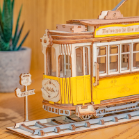 3D Wooden Puzzle Tramcar, Robotime, TG505, 18x5.8x14cm