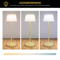 Solar battery lamp "Emmi" 38 cm high, umbrella Ø 13 cm, metal in yellow and white plastic, for the outdoor area, dimmable CCT.