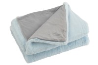 J-Line Plaid Cutie - Polyester - 180x130 cm - Light blue