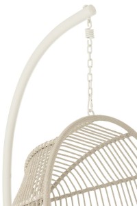 J-line hanging chair+cushion Egga metal/cord gray
