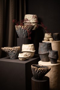 Javay Grey Cement Round Organic Pot Rough XL