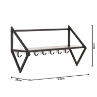 Coat Rack - Metal - Black - 71,5x21,7x36cm