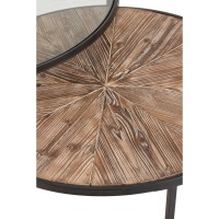 J-Line Set Van 2 Salontafels Rond Metaal Zwart - 91 x 91 x 41 cm