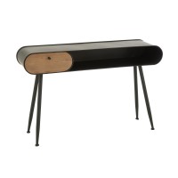 J-Line Console Wood And Metal Table Console Dennenhout Zwart/Lichtbeige