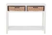 J-Line console + 2 baskets - wood - white