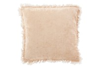 J-Line cushion Fringe - polyester - beige