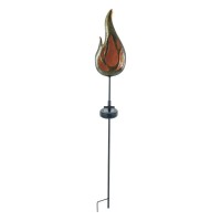 LED-Solar Erdspieß "FLAMME" Außen Erdspieß aus bronzefarbenem Metall und Kunststoff, mit integrierter LED