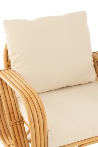 J-Line armchair + cushion - jute/textile - natural/white