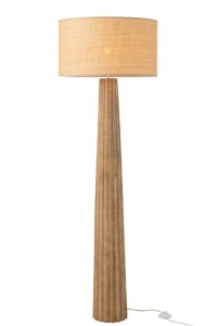 J-Line Floor Lamp Umbrella Ailanthus Wood Natural