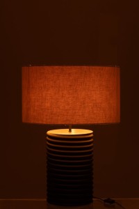 J-Line Table Lamp Screw Thread Wide Ailanthus Wood Black/Gray