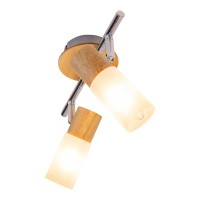 2 wall ceiling spot "Todtnau", metal, wood and plastic, E14, 39 cm long