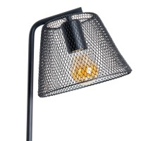Table lamp "Korie", metal table lamp in black, with E27 socket, 50 cm high, for living area and office.