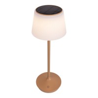 Solar battery lamp "Emmi" 38 cm high, umbrella Ø 13 cm, metal in almond and white plastic, for the outdoor area, dimmable CCT.