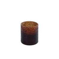 Saida Brown Glass Tealight Beaded Dark Bottom