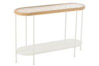 J-Line Console Mati Spruce/Metal Natural/White