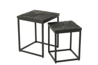 J-Line side table Shanil - wood/iron - black