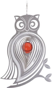 Windspinner, BlinQ Art, Uil/ Owl, RVS, 735568, 166 x 224 mm, Glaskogel 35 mm