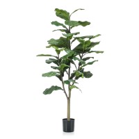 Kunstplant - Ficus Lyrata - Tabaksplant - 120 cm