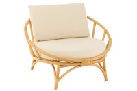 J-Line chair + cushion - jute/textile - natural/white