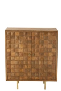 J-Line Cabinet Nino Metal/Mango Wood Natural/Gold