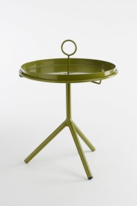 Aston Side Table with Removable Tray - H40 x Ø31 cm - Metal - Dark Green