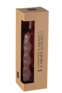 J-Line bottle Hammered In Giftbox - plastic - red