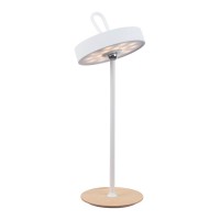 LED battery table lamp magnetic for outside and inside, made of metal and plastic in white, 36 cm high