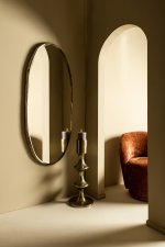 Limera Brass Alu Oval Mirror Irregular Border M