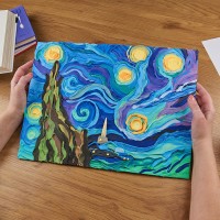 Okto clay DIY 3D Artwork with foam clay, "The Starry Night", 10005, 30x40cm