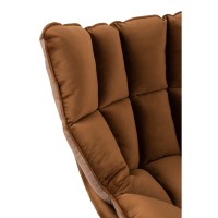 J-Line Stoel Relax Kussen Op Frame Textiel/Metaal Bruin