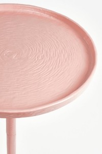 Colin Side Table - H58 x Ø34 cm - Recycled Aluminum - 100% FSC - Light Pink