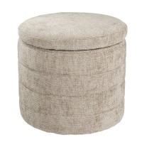 Storage ottoman - H41 x Ø42 cm - Light gray