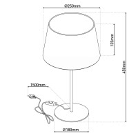 Table lamp "Bologna" H: 45cm beige