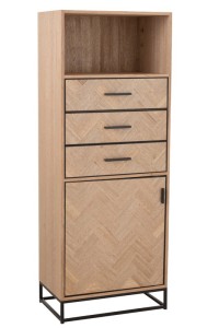 J-Line cabinet High Zigzag cabinet - wood/metal - natural/black