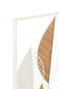 J-Line wall decoration Leaves - metal/bamboo - mix - small