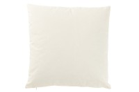 J-Line Cushion Motif Squares Polyester White