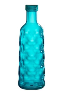 J-Line bottle Hammered in gift box - plastic - blue