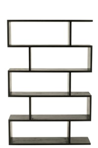 J-Line bookcase Vertical Slats - wood - black