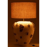 J-Line lamp + kap Jilly Terracotta - steen - wit/bruin