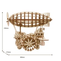 Wooden Puzzle 3D Airship, Robotime, LK702, 30x21.5x25cm.