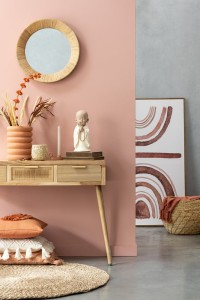 J-Line Set Of Two Baskets Raffael Round Raffia Natural