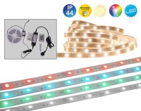 The LED "Stripe" Outdoor 500 cm, 24 watts, warm white, with color changer, dimmable, including remote control and accessories