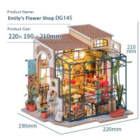 DIY House Emily's Flower Shop, Robotime, DG145, 22x19x21cm